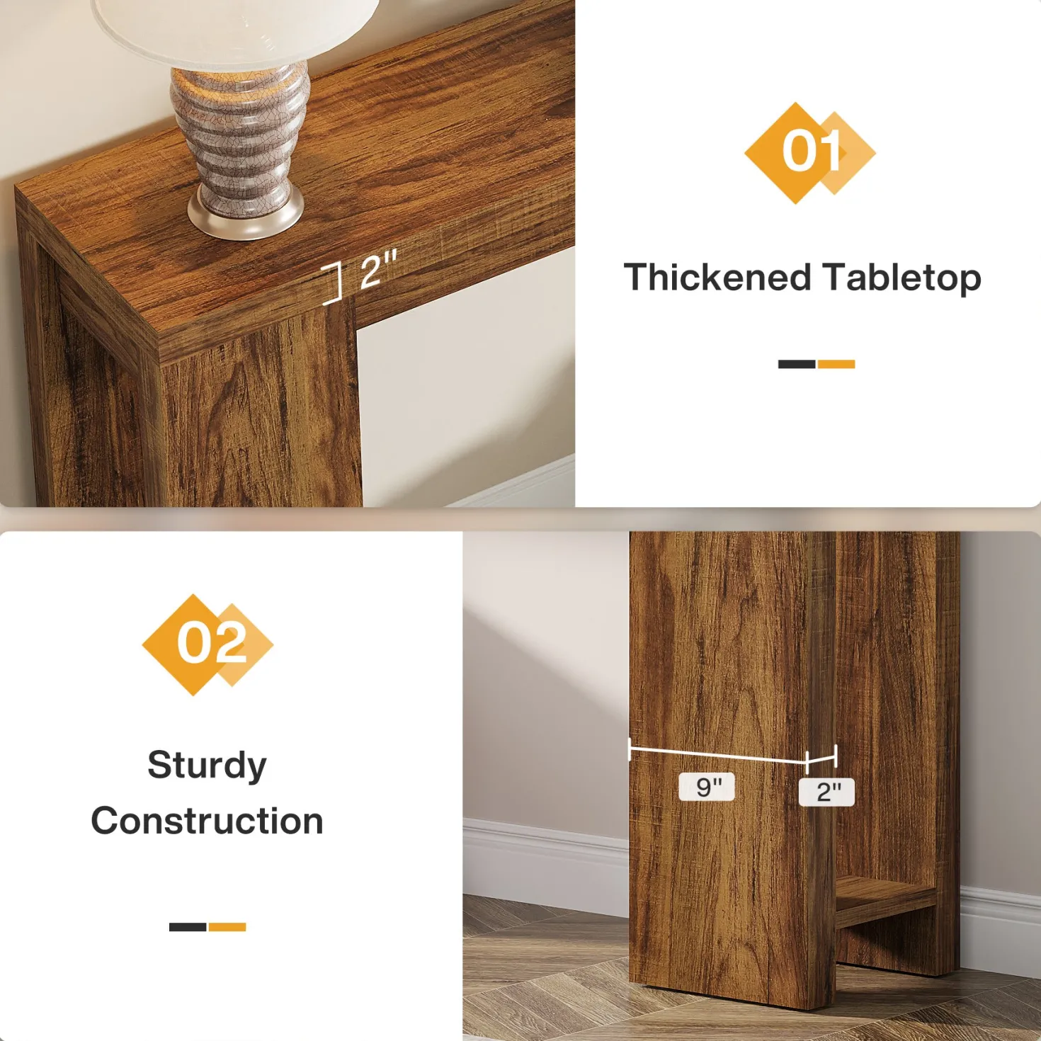 Tribesigns 70.9" Extra Long Console Table, Farmhouse Narrow Sofa Table for Entryway