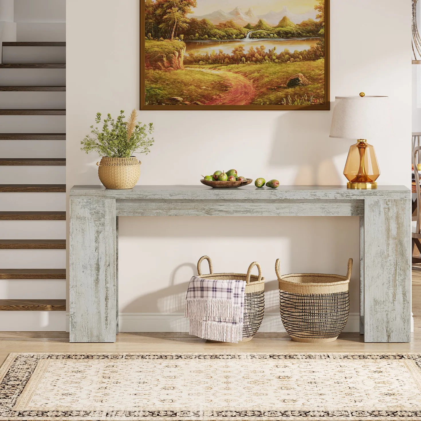 Tribesigns 70.9" Extra Long Console Table, Farmhouse Narrow Sofa Table for Entryway