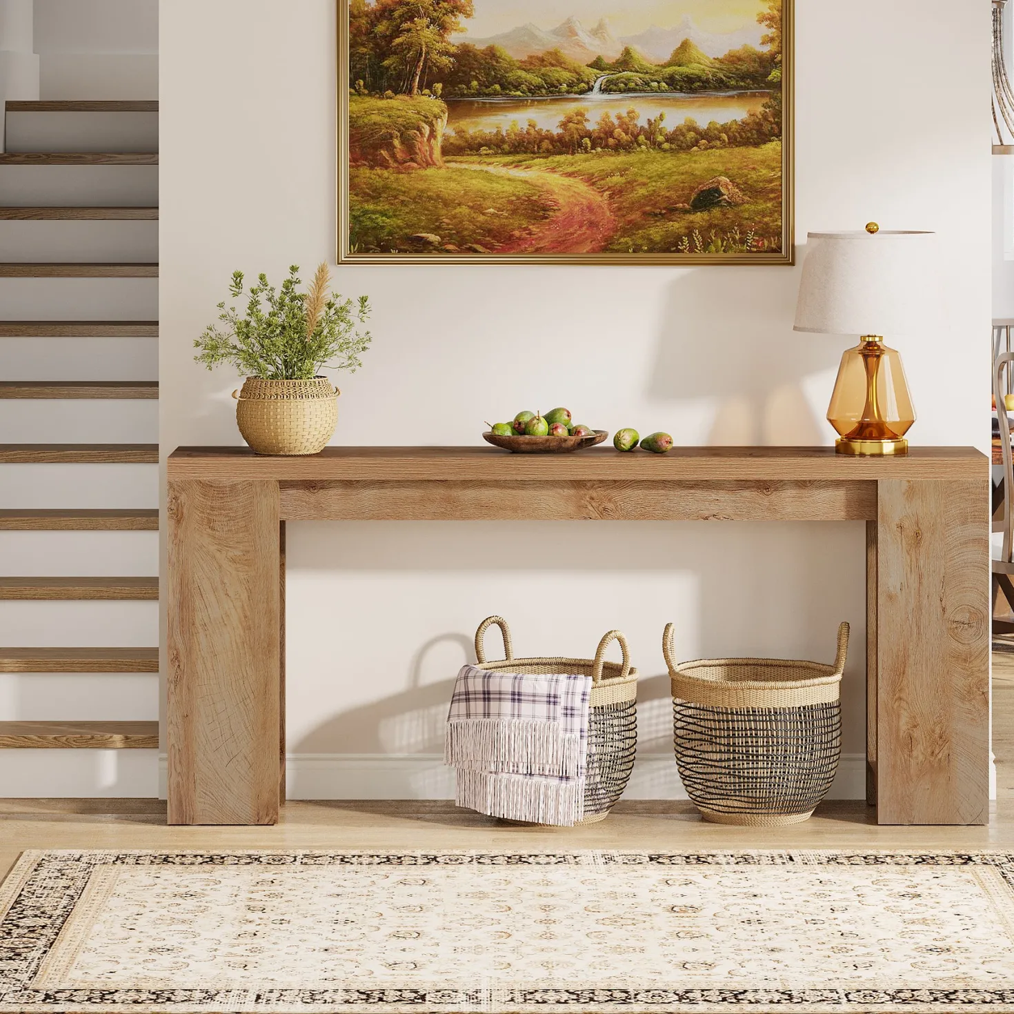 Tribesigns 70.9" Extra Long Console Table, Farmhouse Narrow Sofa Table for Entryway
