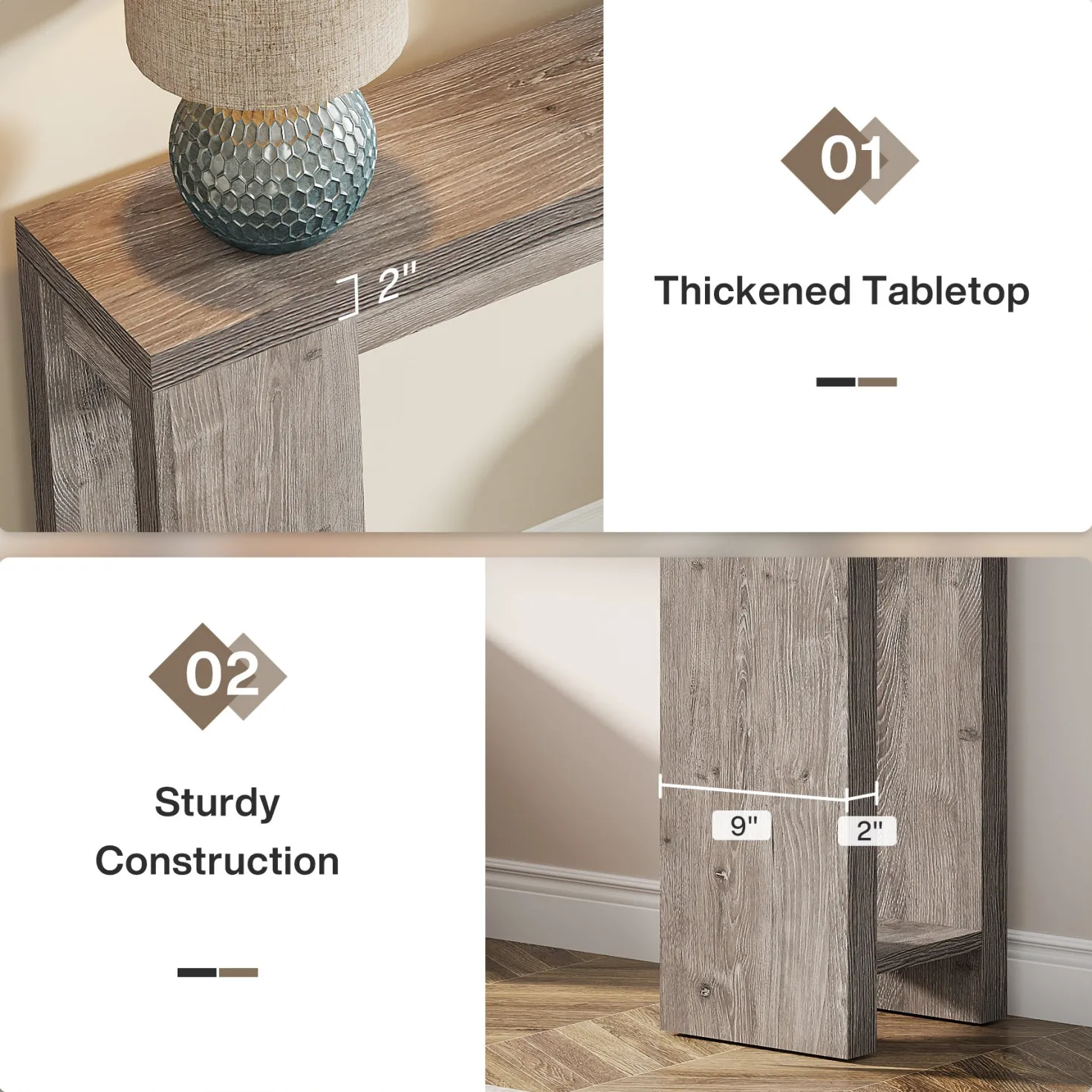Tribesigns 70.9" Extra Long Console Table, Farmhouse Narrow Sofa Table for Entryway