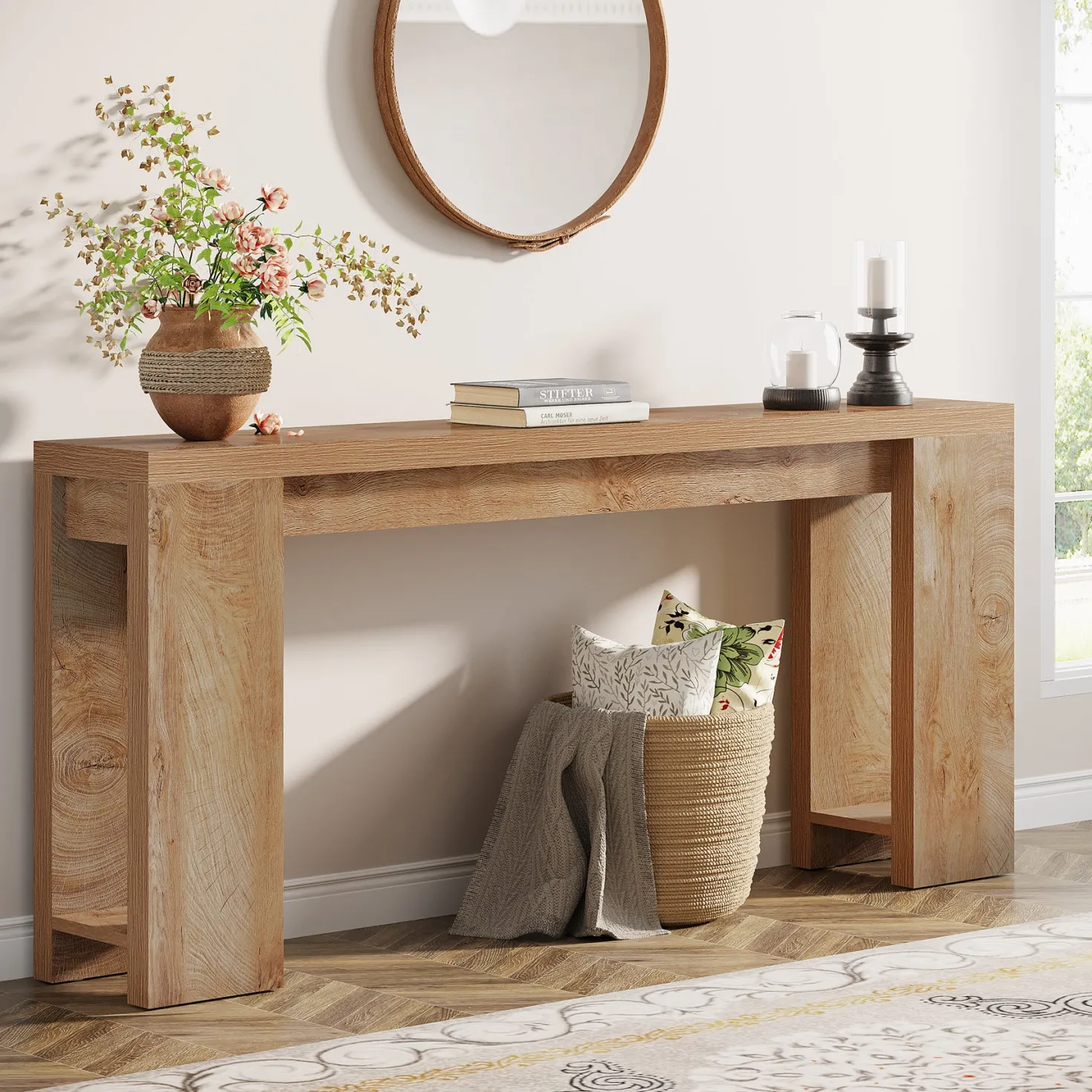 Tribesigns 70.9" Extra Long Console Table, Farmhouse Narrow Sofa Table for Entryway
