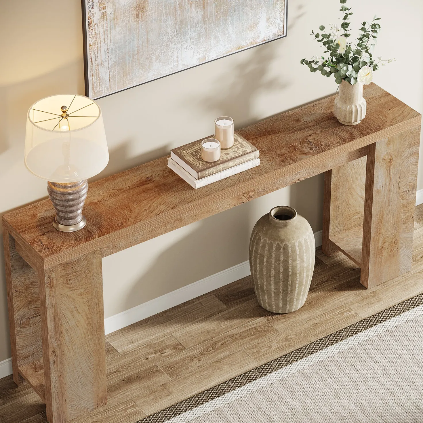 Tribesigns 70.9" Extra Long Console Table, Farmhouse Narrow Sofa Table for Entryway