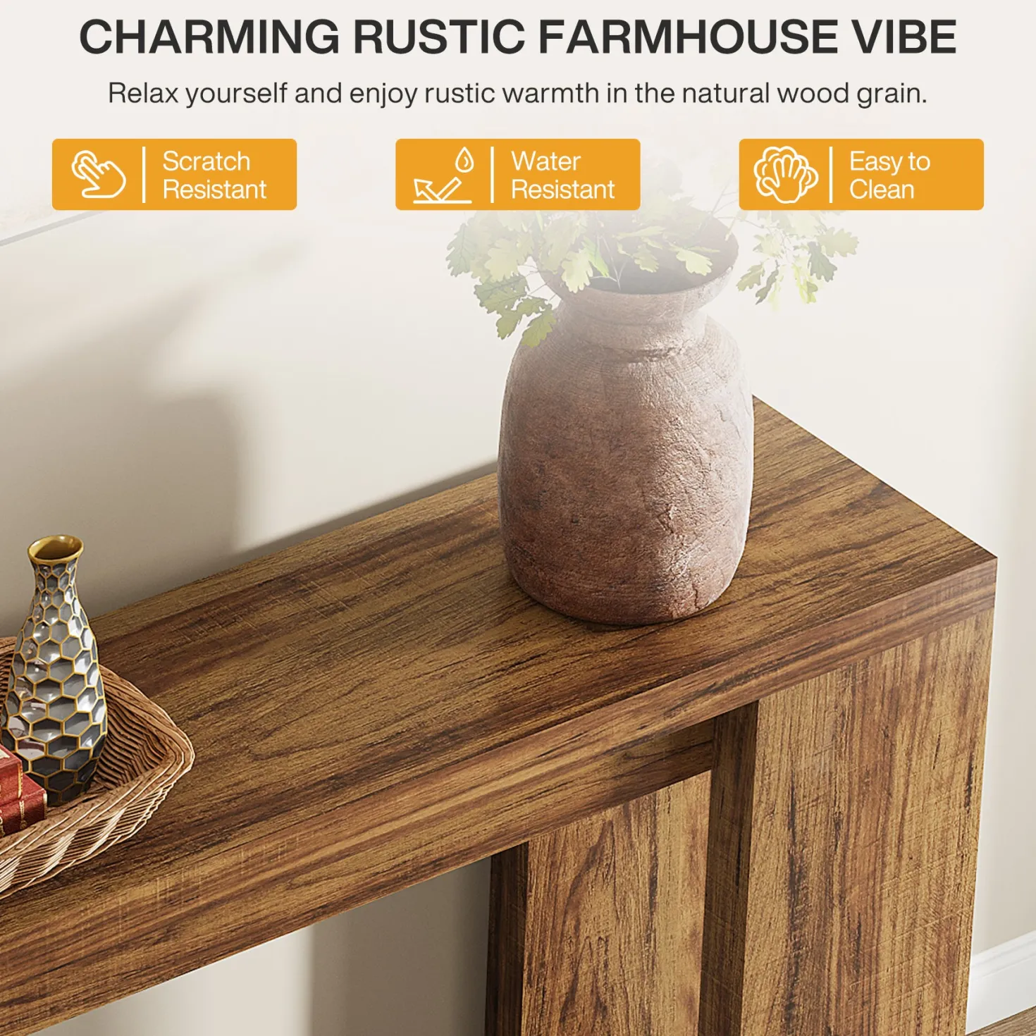 Tribesigns 70.9" Extra Long Console Table, Farmhouse Narrow Sofa Table for Entryway