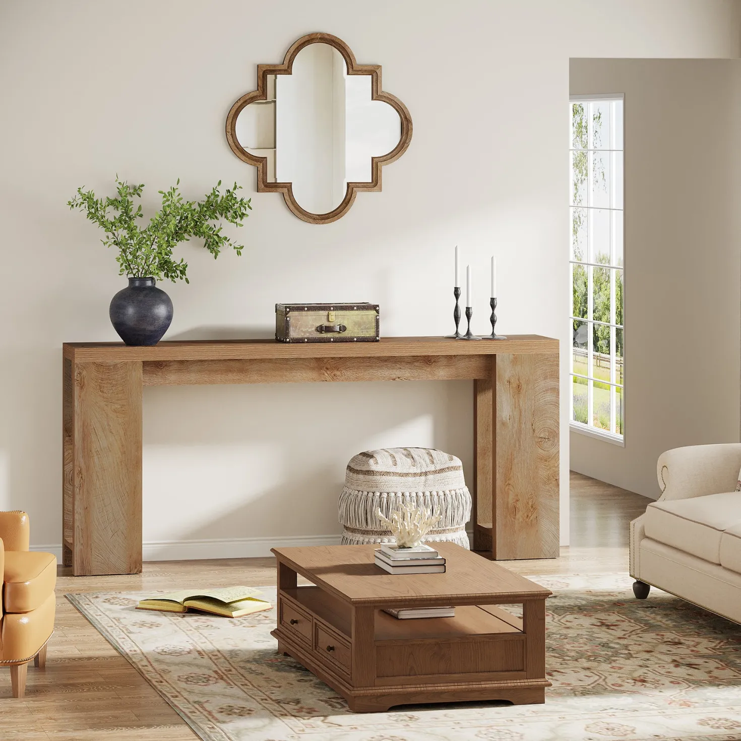 Tribesigns 70.9" Extra Long Console Table, Farmhouse Narrow Sofa Table for Entryway