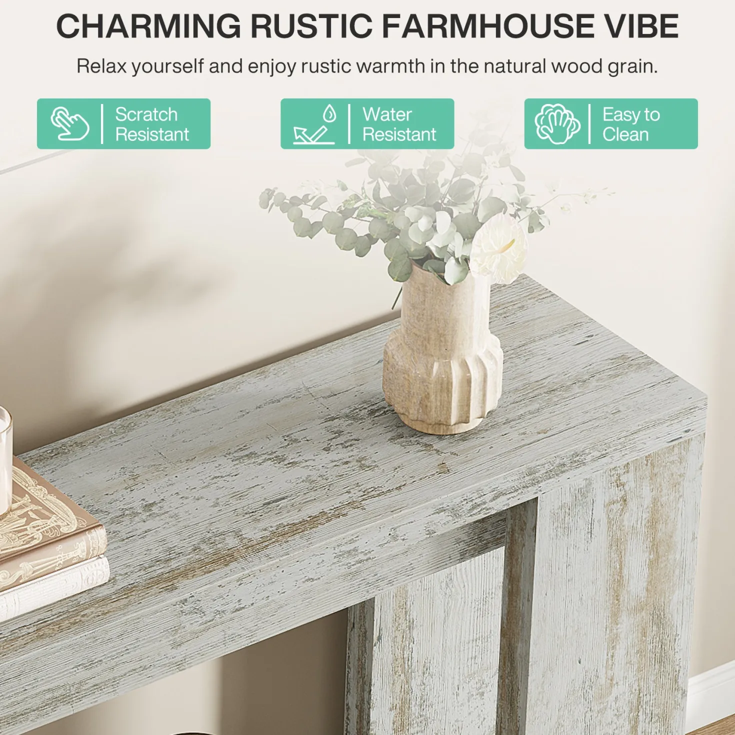 Tribesigns 70.9" Extra Long Console Table, Farmhouse Narrow Sofa Table for Entryway