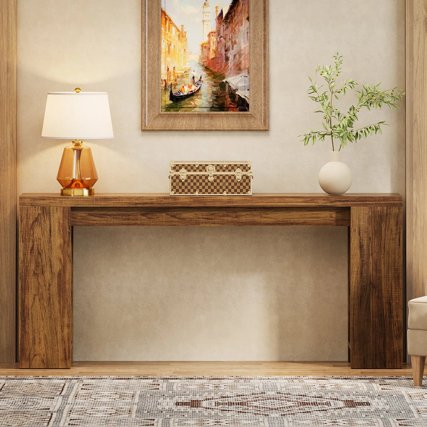 Tribesigns 70.9" Extra Long Console Table, Farmhouse Narrow Sofa Table for Entryway