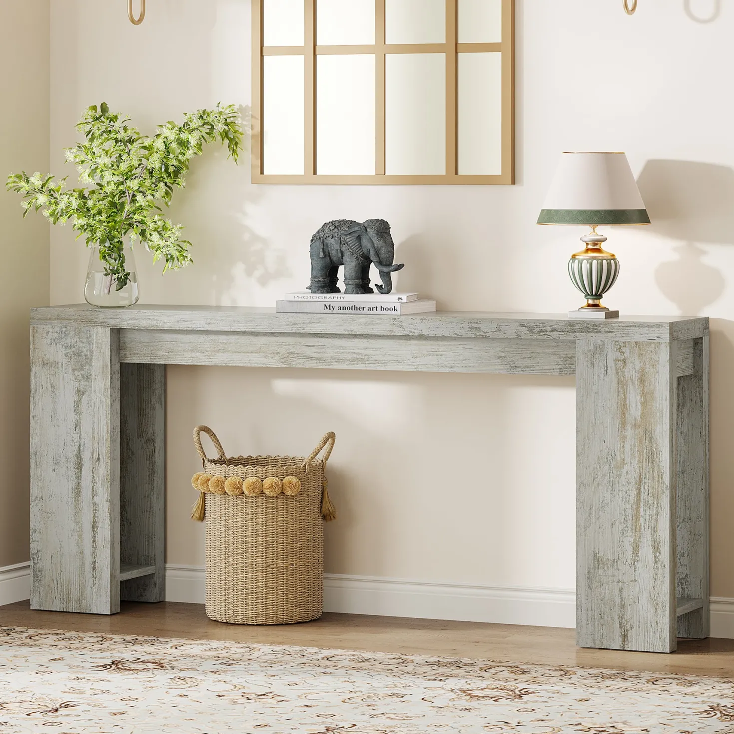 Tribesigns 70.9" Extra Long Console Table, Farmhouse Narrow Sofa Table for Entryway