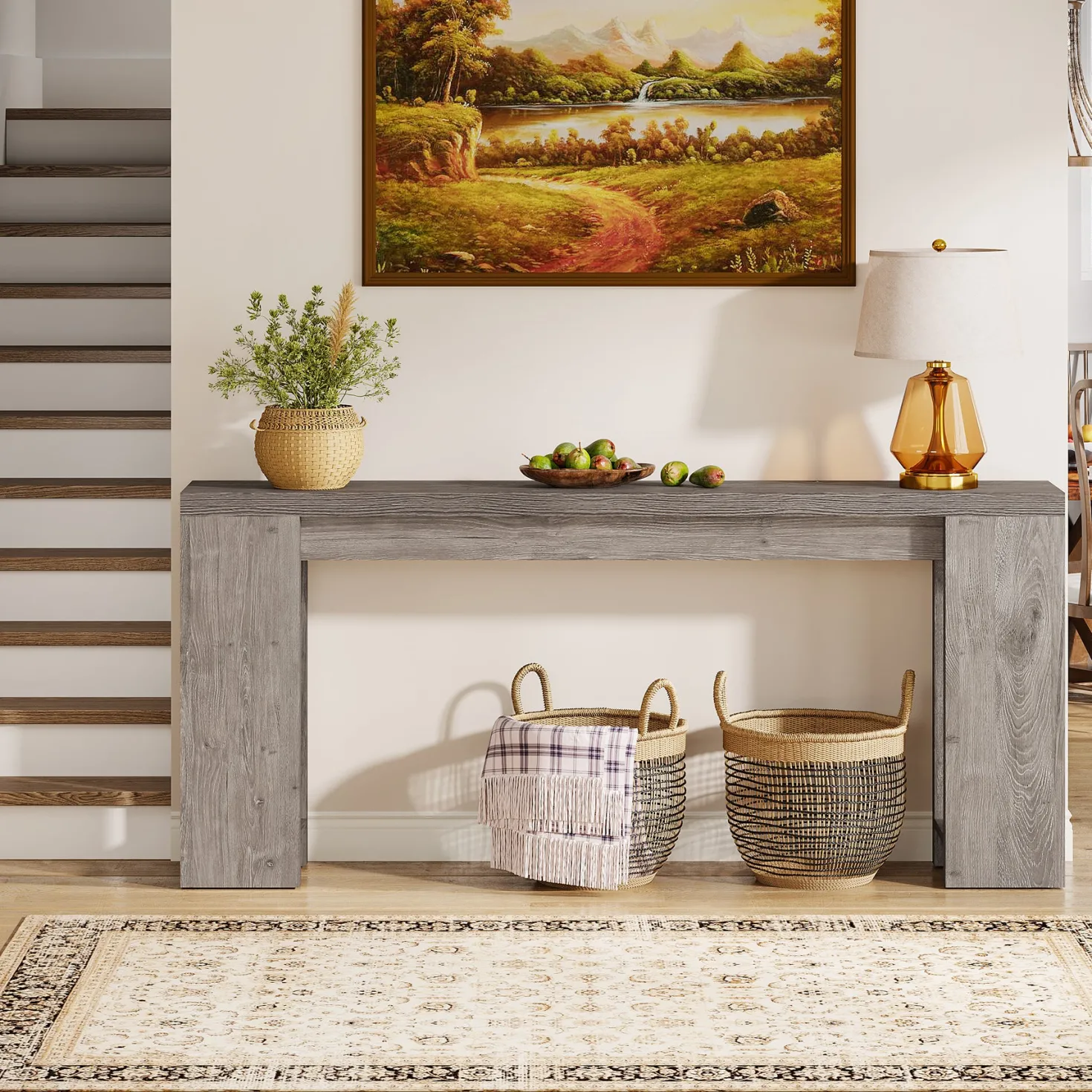 Tribesigns 70.9" Extra Long Console Table, Farmhouse Narrow Sofa Table for Entryway
