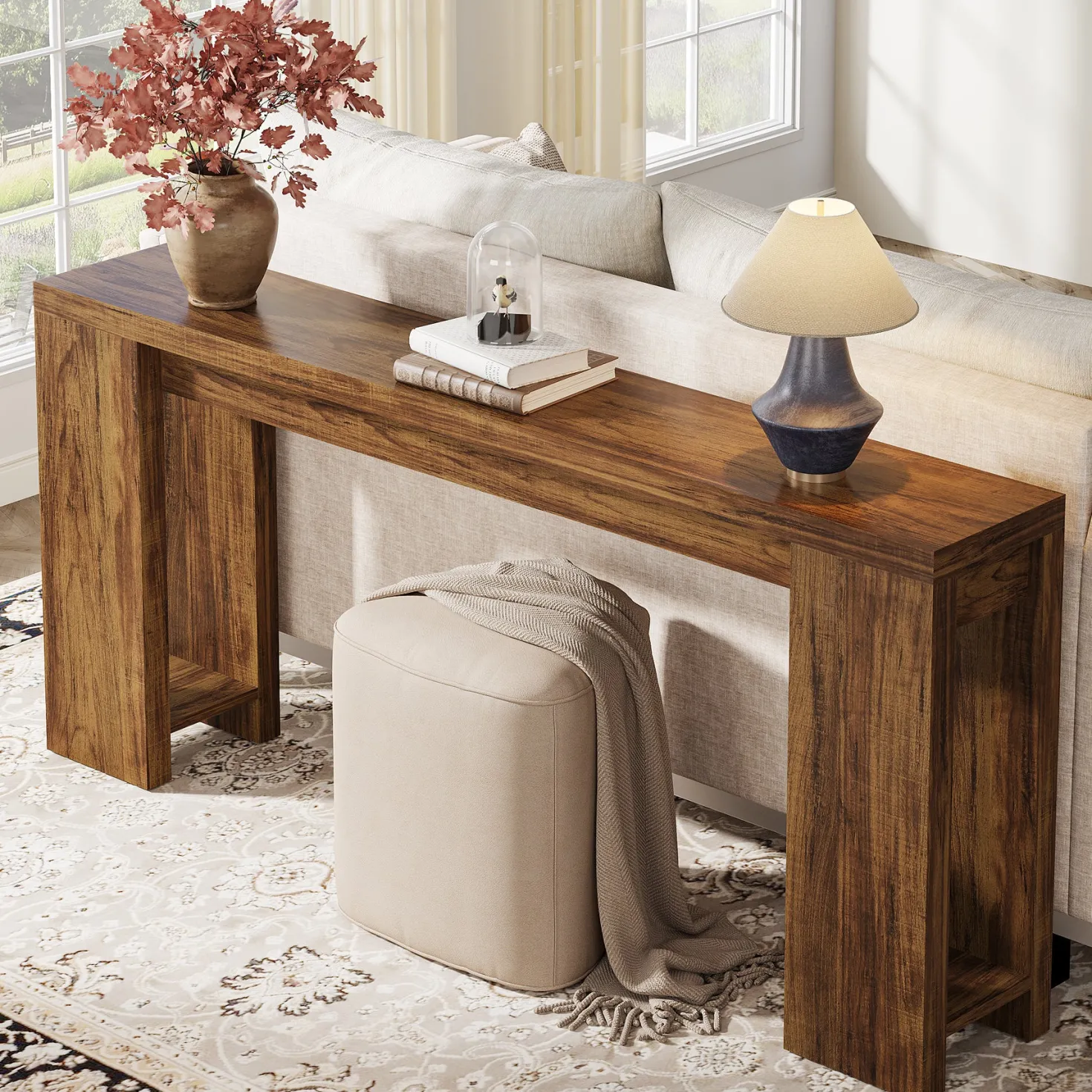 Tribesigns 70.9" Extra Long Console Table, Farmhouse Narrow Sofa Table for Entryway
