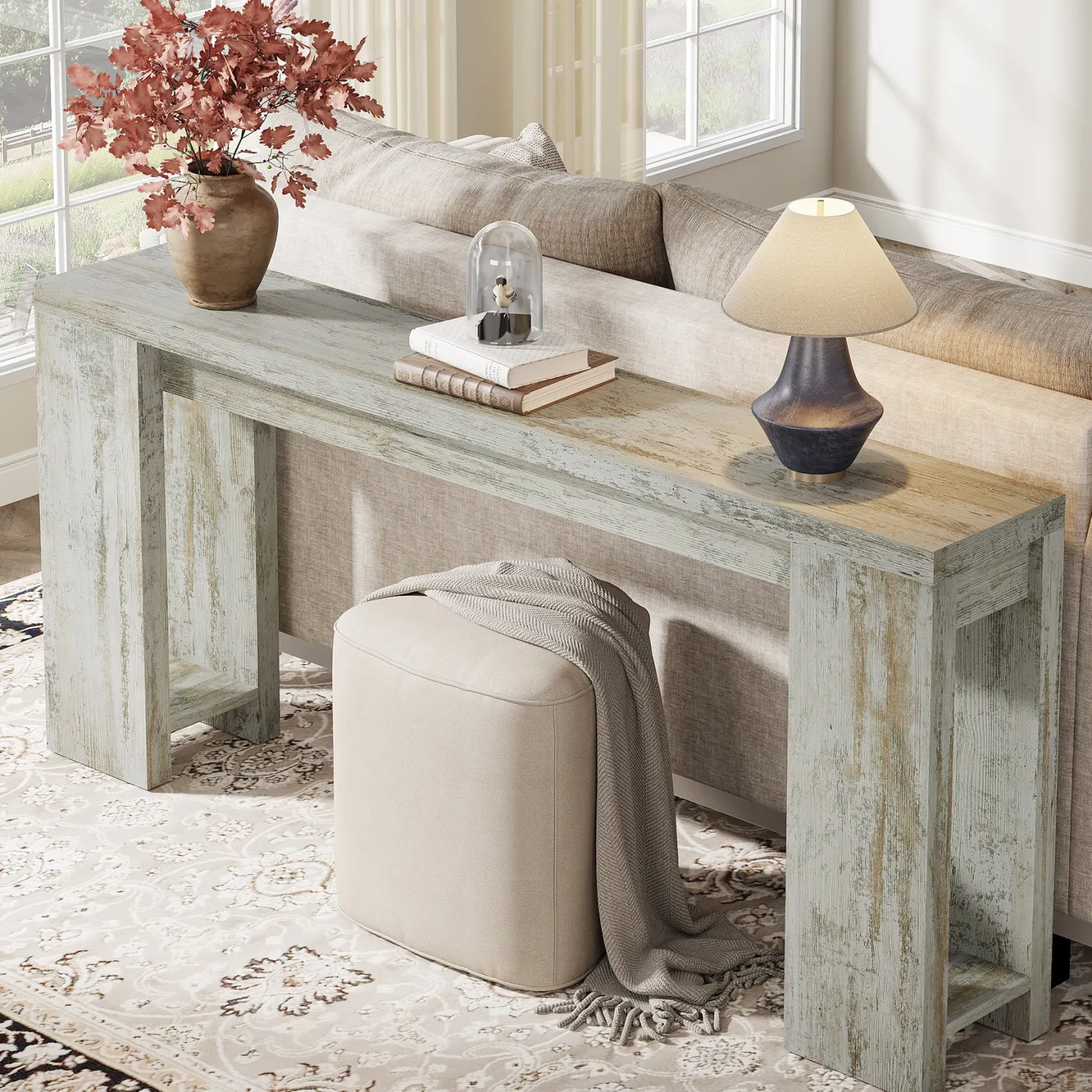 Tribesigns 70.9" Extra Long Console Table, Farmhouse Narrow Sofa Table for Entryway