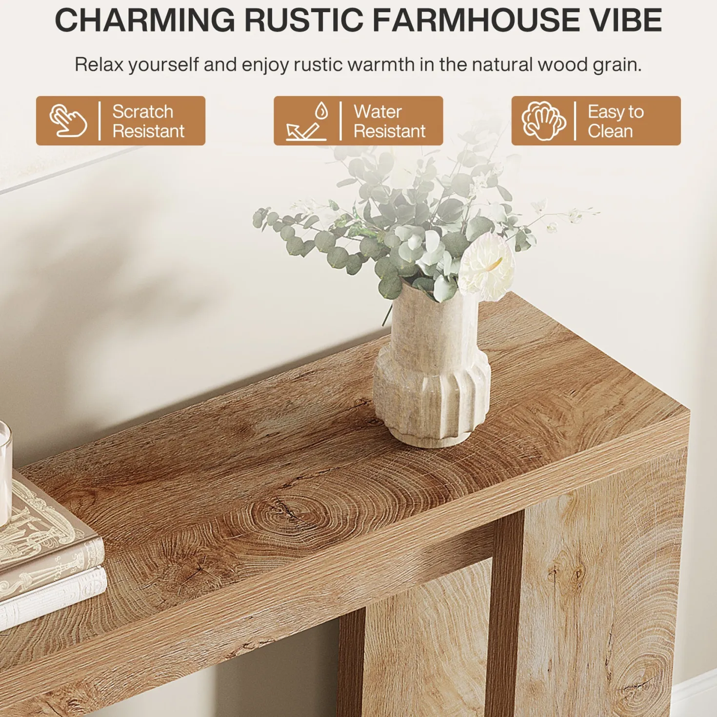 Tribesigns 70.9" Extra Long Console Table, Farmhouse Narrow Sofa Table for Entryway