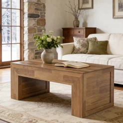 Tribesigns 47" Farmhouse Coffee Table, Wooden Center Table for Living Room