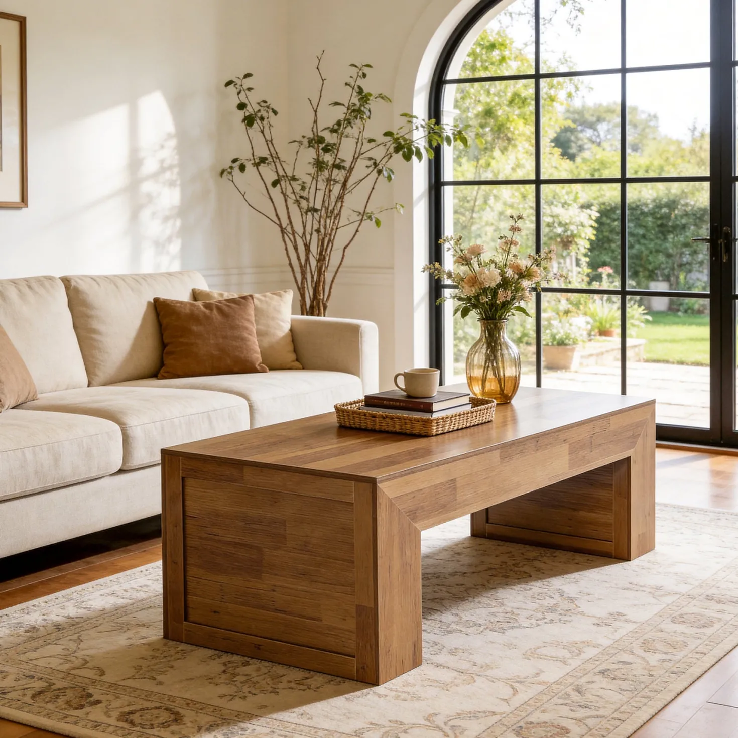 Tribesigns 47" Farmhouse Coffee Table, Wooden Center Table for Living Room