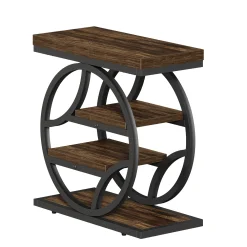 Tribesigns 25.59 Inch Narrow Side Table with Storage, 4 Tier Industrial End Table