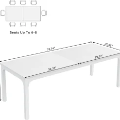 Tribesigns 78.7" Industrial Dining Table, Rustic Rectangular Wood Table with Metal Legs