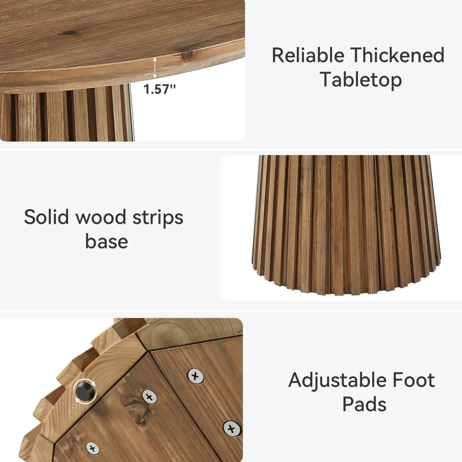 Tribesigns 47.24" Round Dining Table, Solid Wood Table for 4-6 People