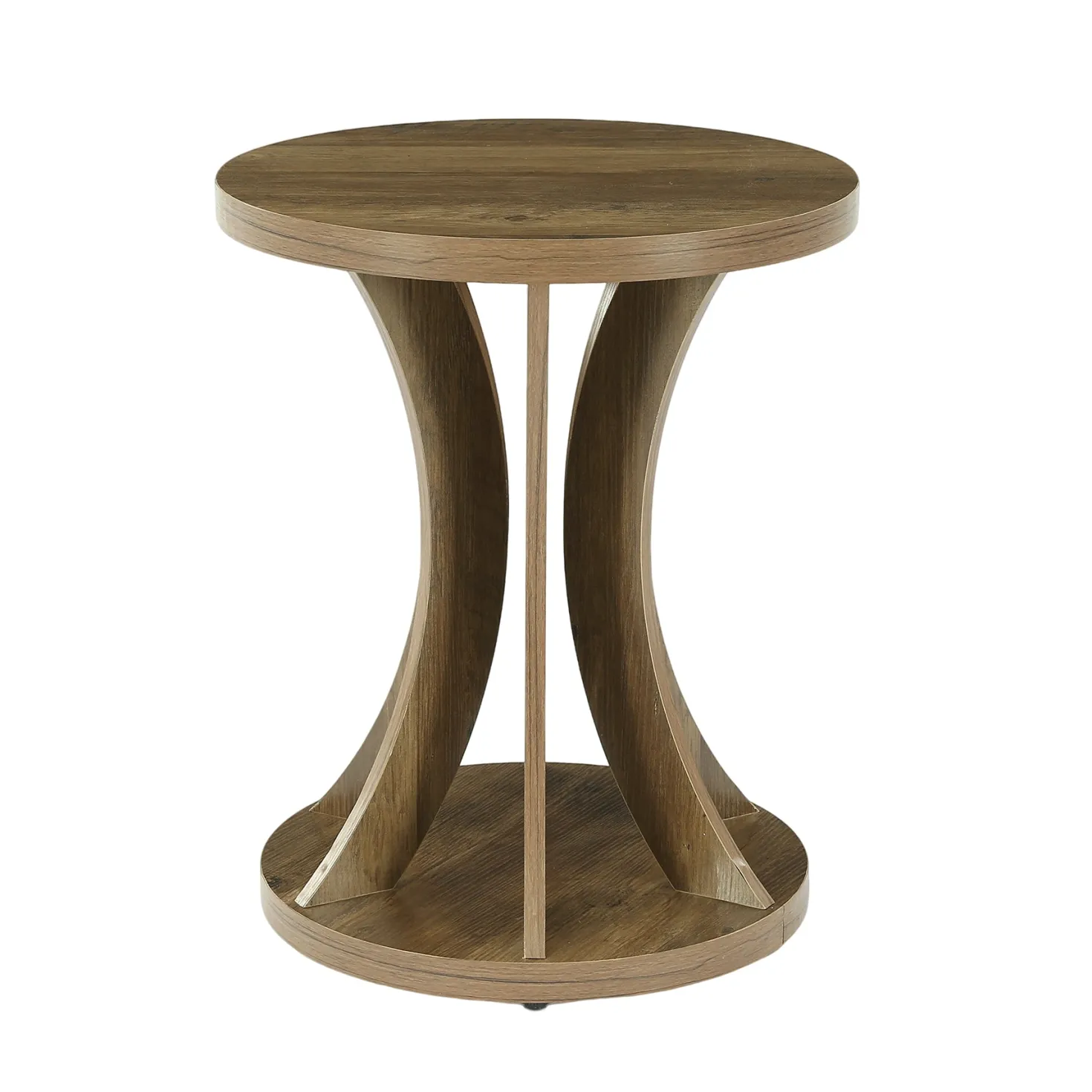 Tribesigns 17.71" Round Side Table, Farmhouse Curved End Table