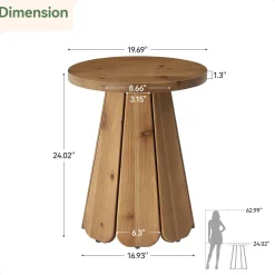 Tribesigns 19.69" Small Round End Table, Mid Century Accent Table for Living Room