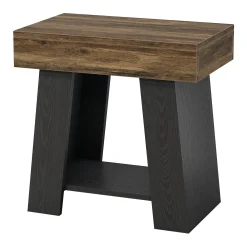 Tribesigns 23.62” Small 2-Tier End Table with Storage Shelf, Two-Tone Farmhouse Side Table