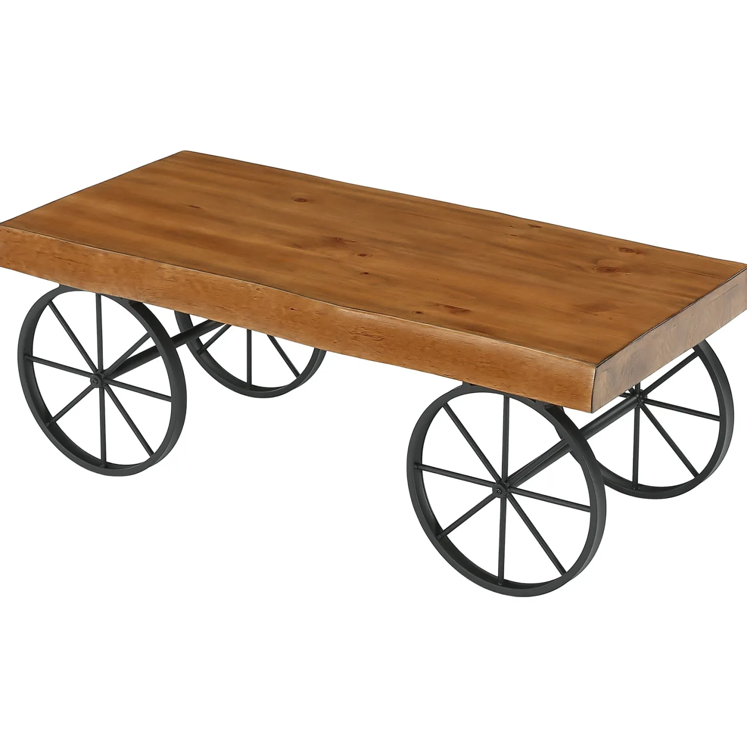 Tribesigns 47.24" Solid Wood Coffee Table, Live Edge Center Table for Living Room