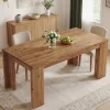 Tribesigns 63" Solid Wood Dining Table, Farmhouse Kitchen Table for Home