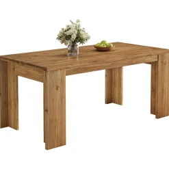 Tribesigns 63" Solid Wood Dining Table, Farmhouse Kitchen Table for Home