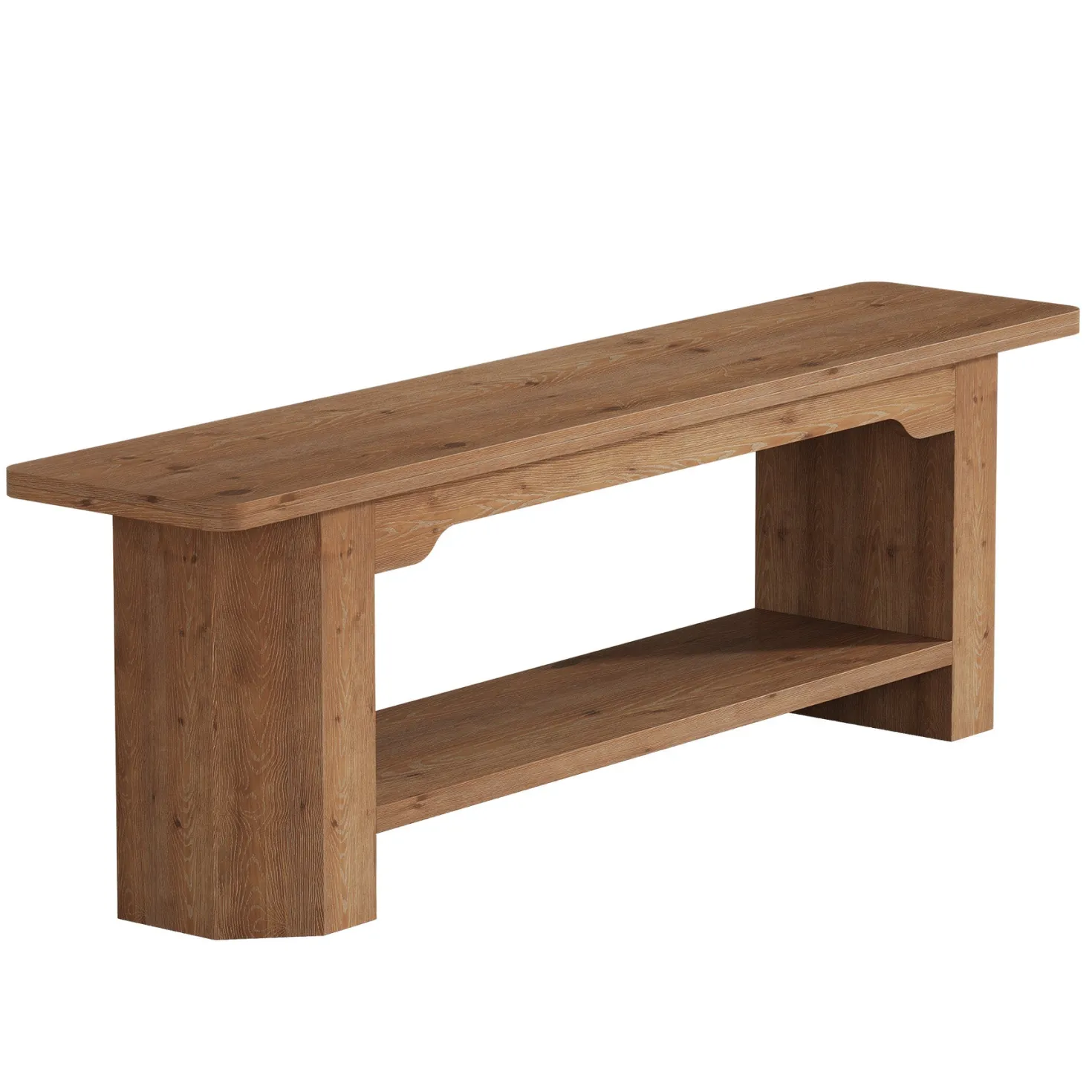 Tribesigns 63" Solid Wood TV Stand, Farmhouse Console for Living Room