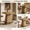 Tribesigns 37.4" Square Bar Table, Pub Table with Footrest for Dining Room
