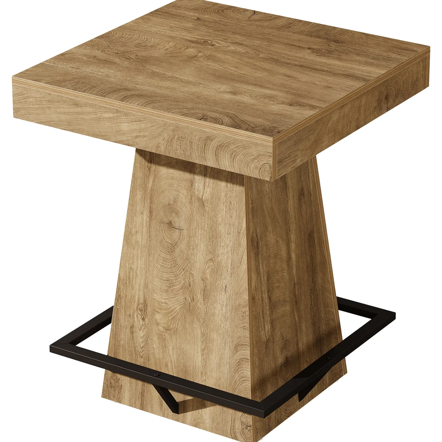 Tribesigns 37.4" Square Bar Table, Pub Table with Footrest for Dining Room