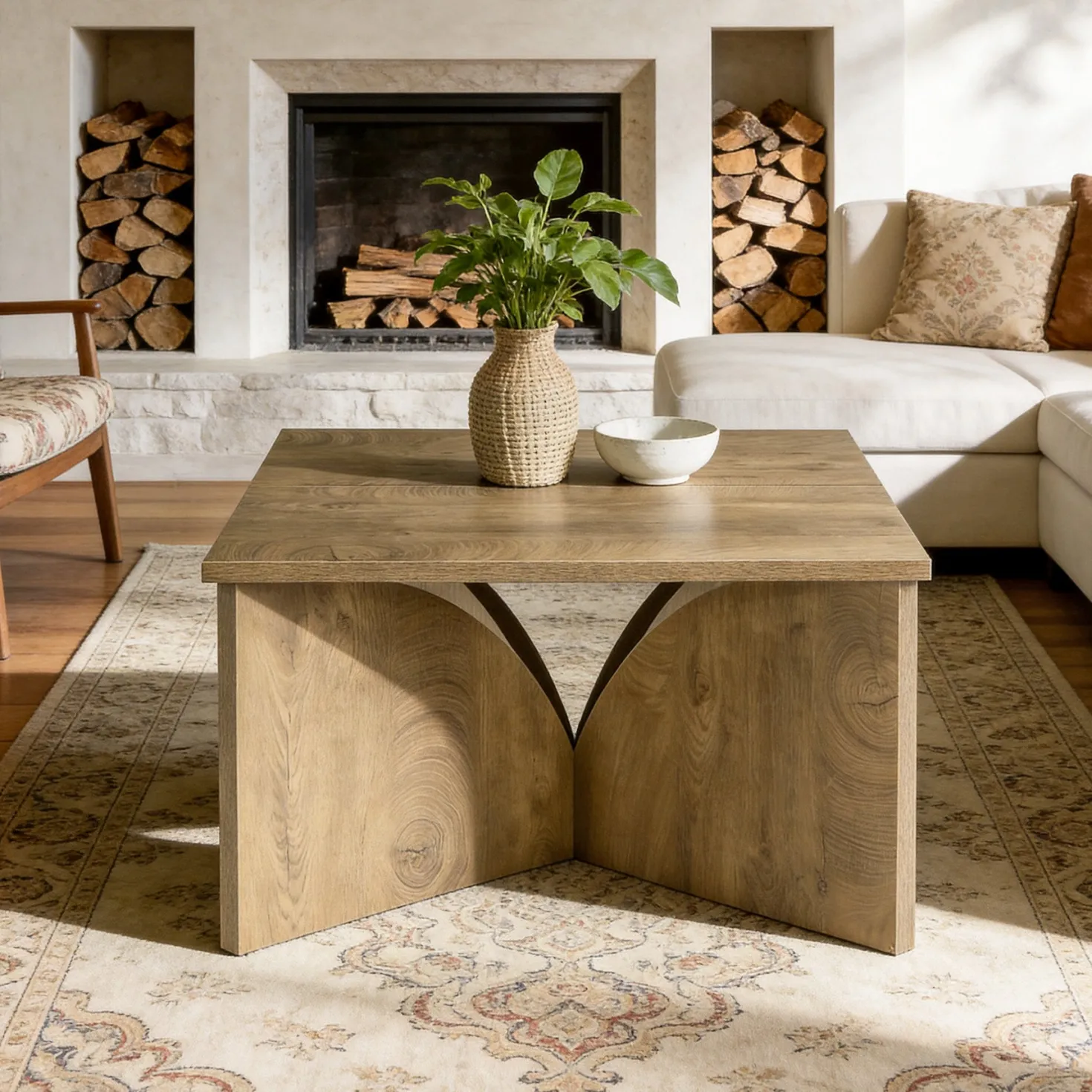 Tribesigns 31.5" Square Coffee Table, Farmhouse Accent Table for Living Room