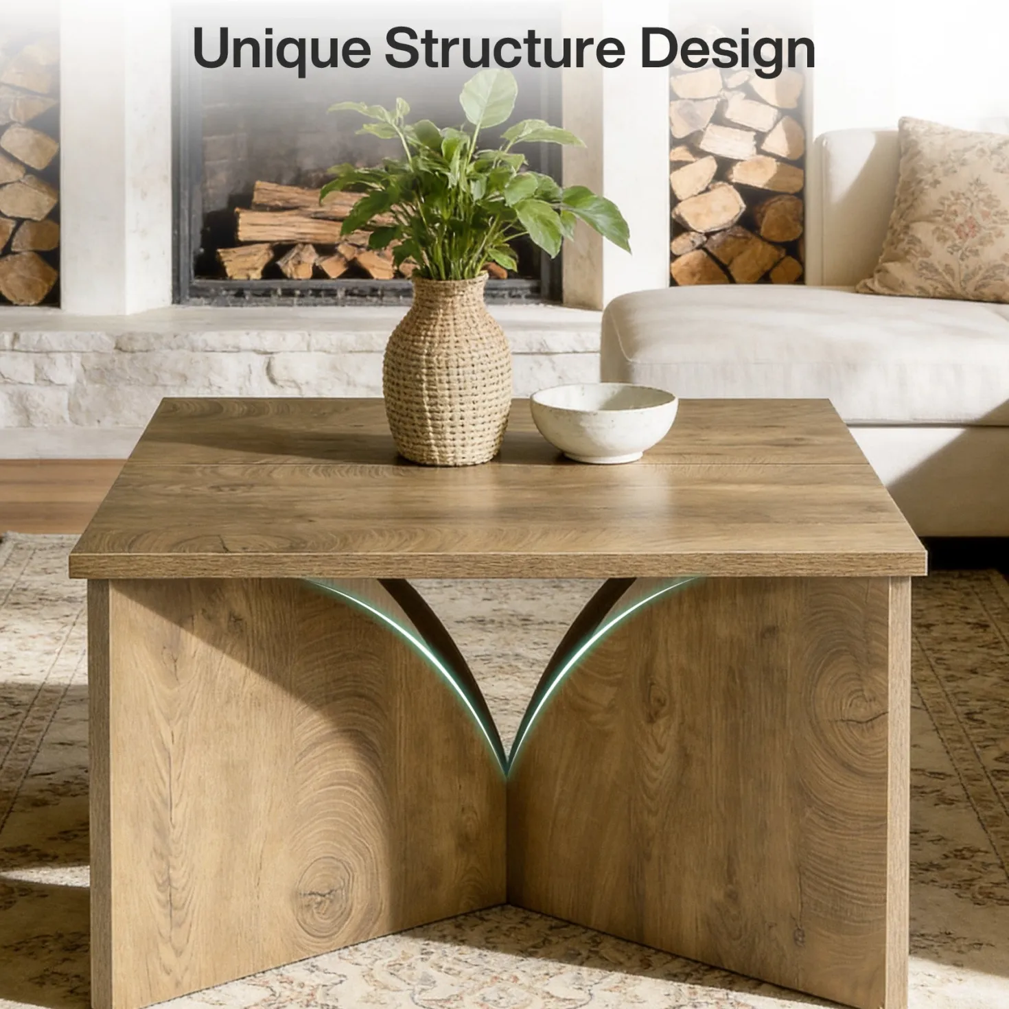 Tribesigns 31.5" Square Coffee Table, Farmhouse Accent Table for Living Room