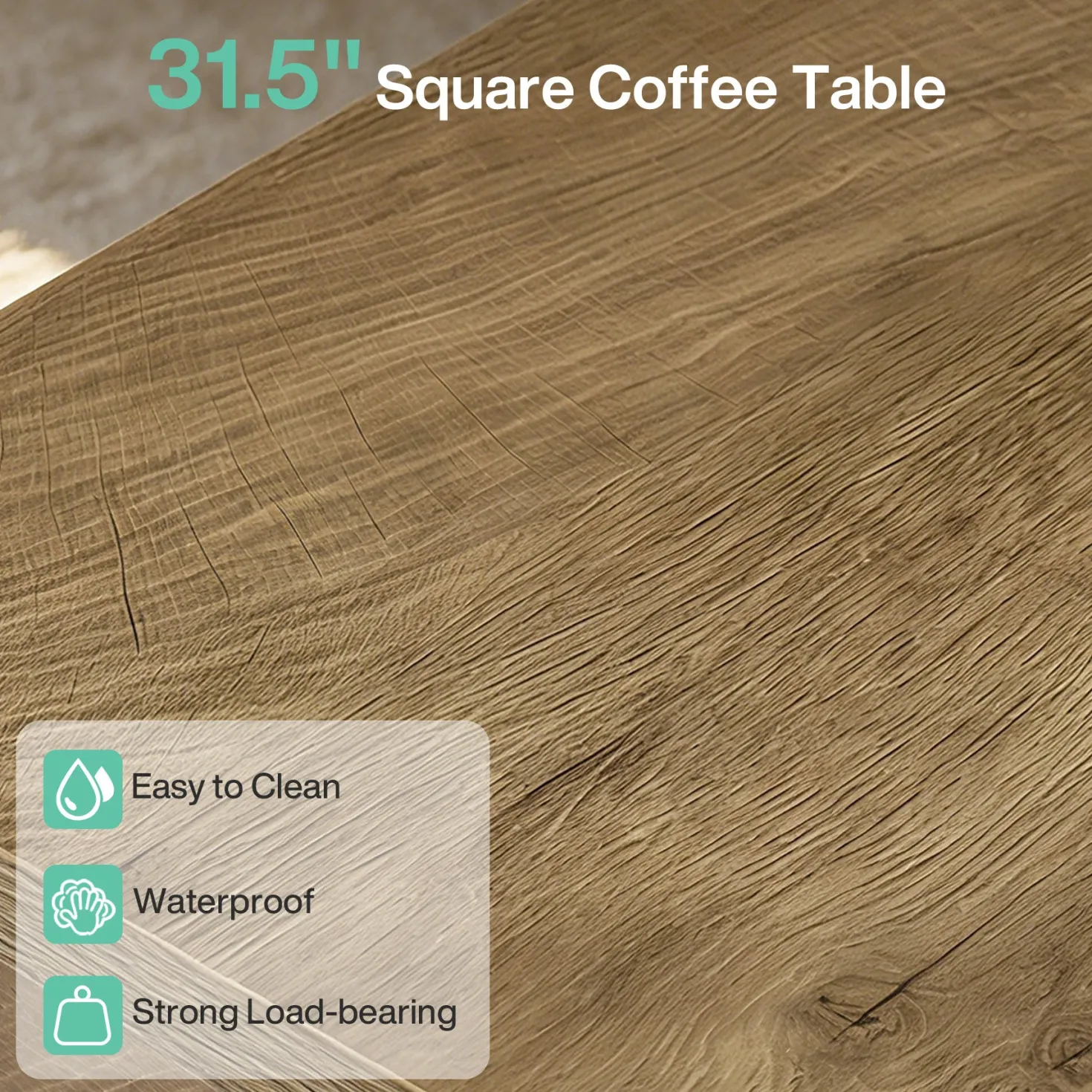 Tribesigns 31.5" Square Coffee Table, Farmhouse Accent Table for Living Room