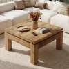 Tribesigns 31.5" Square Coffee Table with Solid Wood Build, Farmhouse Table for Living Room and Small Spaces