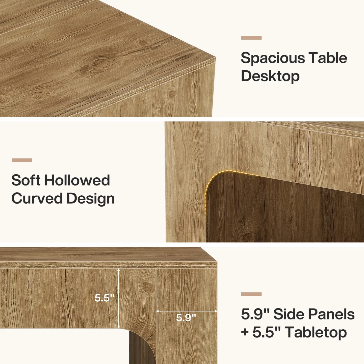 Tribesigns 39" Square Coffee Table, Wooden Farmhouse Center Table for Living Room