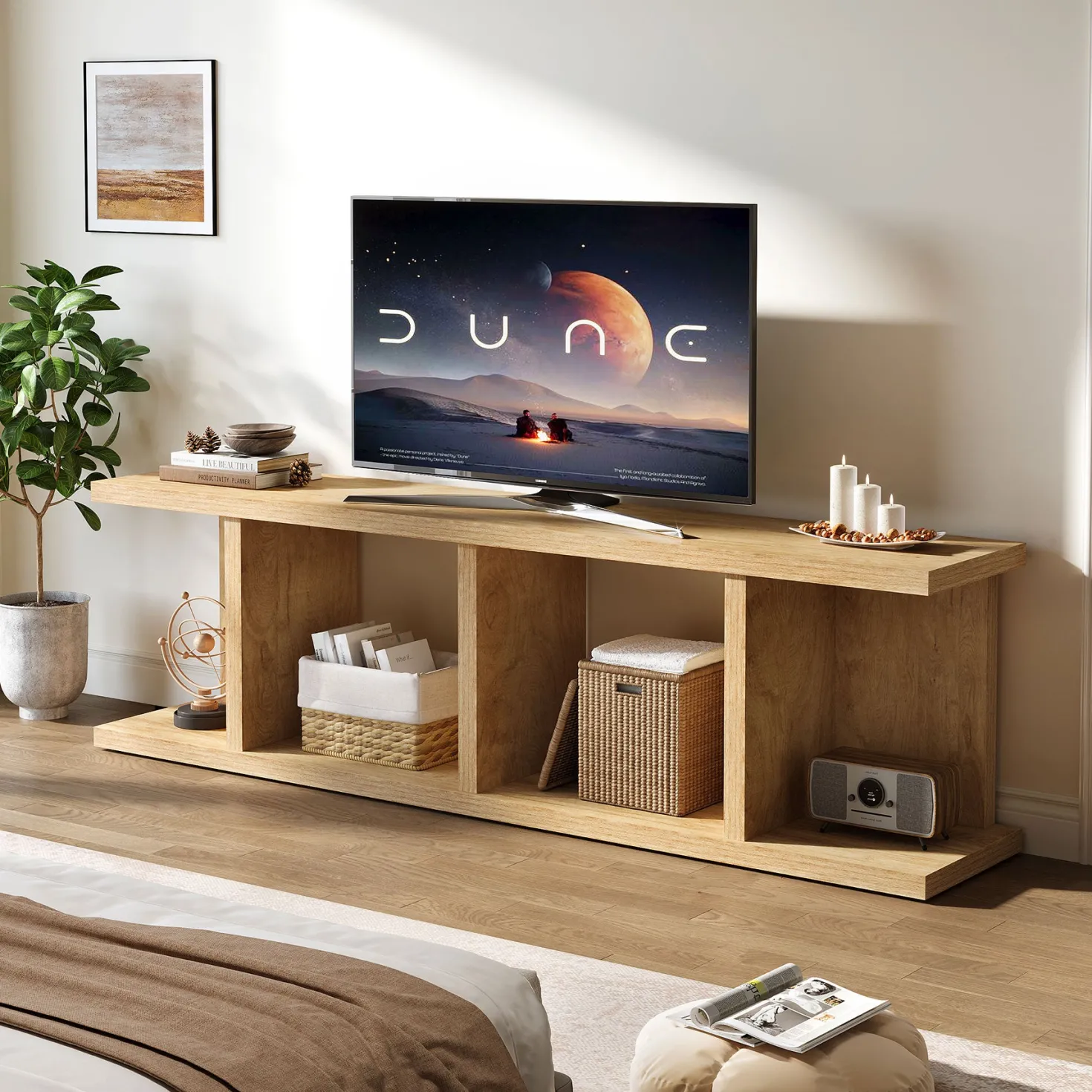 Tribesigns 70.8" TV Stand, Entertainment Center with Storage for Living Room