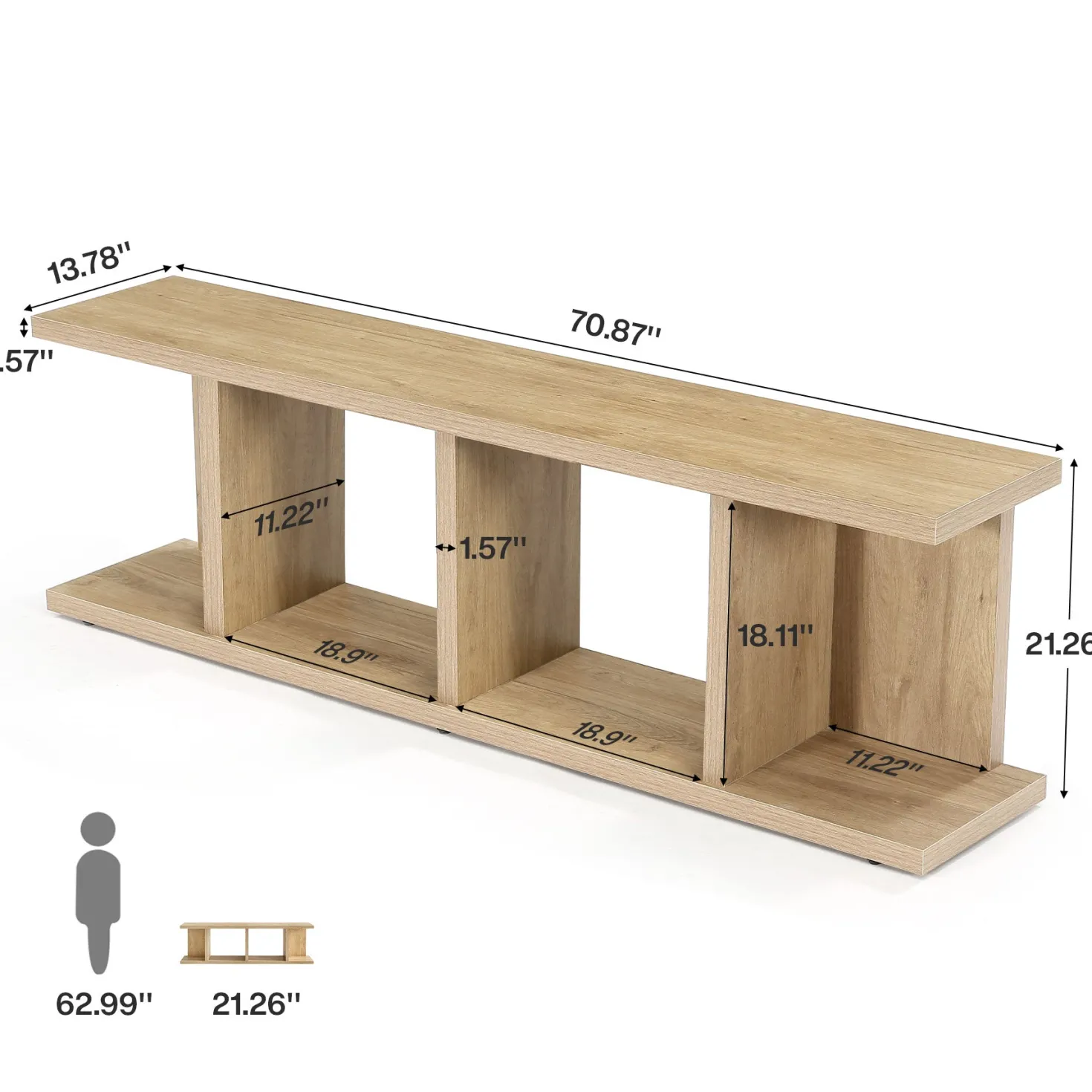 Tribesigns 70.8" TV Stand, Entertainment Center with Storage for Living Room