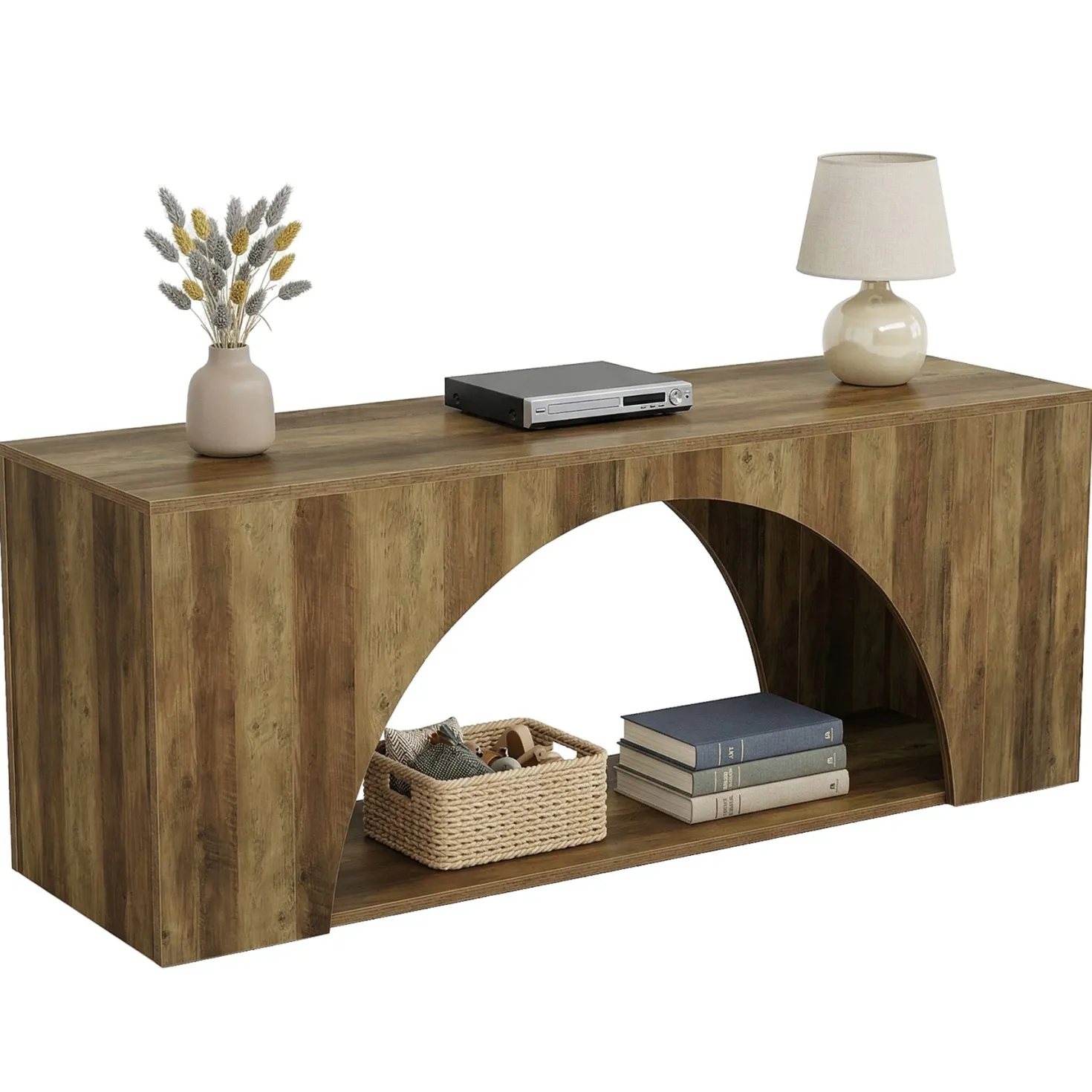 Tribesigns 63" Wood TV Stand, Media Console with Shelves for Living Room