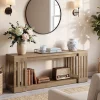 Tribesigns 63" Wooden Storage Bench, Farmhouse Entryway Bench for Hallway