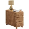 Tribesigns 3-Drawer Nightstand, Solid Wood Bedside Table for Bedroom