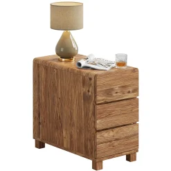 Tribesigns 3-Drawer Nightstand, Solid Wood Bedside Table for Bedroom