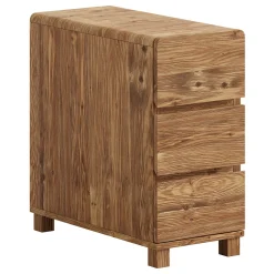 Tribesigns 3-Drawer Side Table, Solid Wood End Table for Living Room