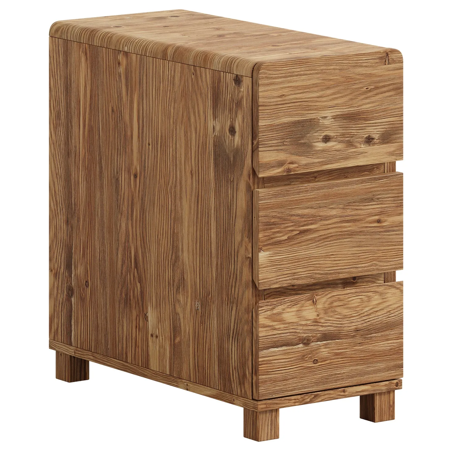 Tribesigns 3-Drawer Side Table, Solid Wood End Table for Living Room