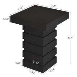 Tribesigns 37.4-Inch Bar Height Table, Square Pub Table with Block Base for Kitchen Nook Living Room