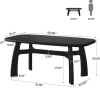 Tribesigns 63-Inch Computer Desk, Solid Wood Office Desk with Boat-Shaped Top for Home Office