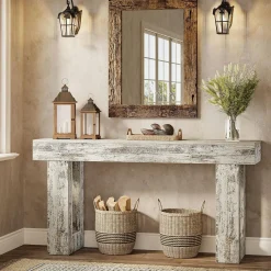 Tribesigns 63-Inch Console Table, Farmhouse Wooden Sofa Table