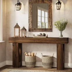 Tribesigns 63-Inch Console Table, Farmhouse Wooden Sofa Table