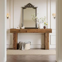 Tribesigns 63-Inch Console Table, Farmhouse Wooden Sofa Table