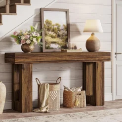 Tribesigns 63-Inch Console Table, Farmhouse Wooden Sofa Table