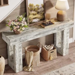 Tribesigns 63-Inch Console Table, Farmhouse Wooden Sofa Table