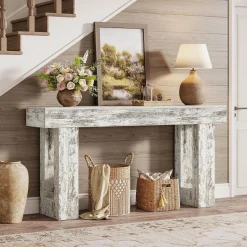 Tribesigns 63-Inch Console Table, Farmhouse Wooden Sofa Table